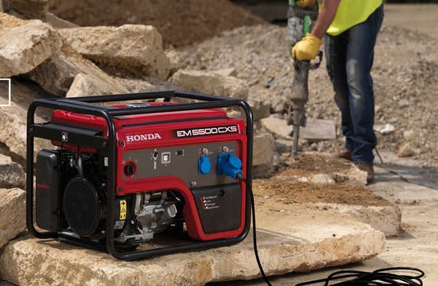 Honda industrial generator on a construction site